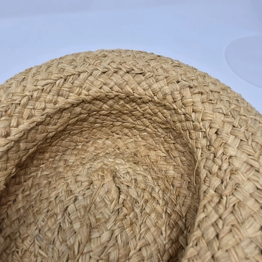 HELEN KAMINSKI HANDMADE RAFFIA STRAW SUN HAT ROLLED BRIM NATURAL WOMEN OS BEACH